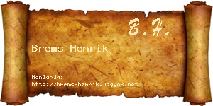 Brems Henrik névjegykártya